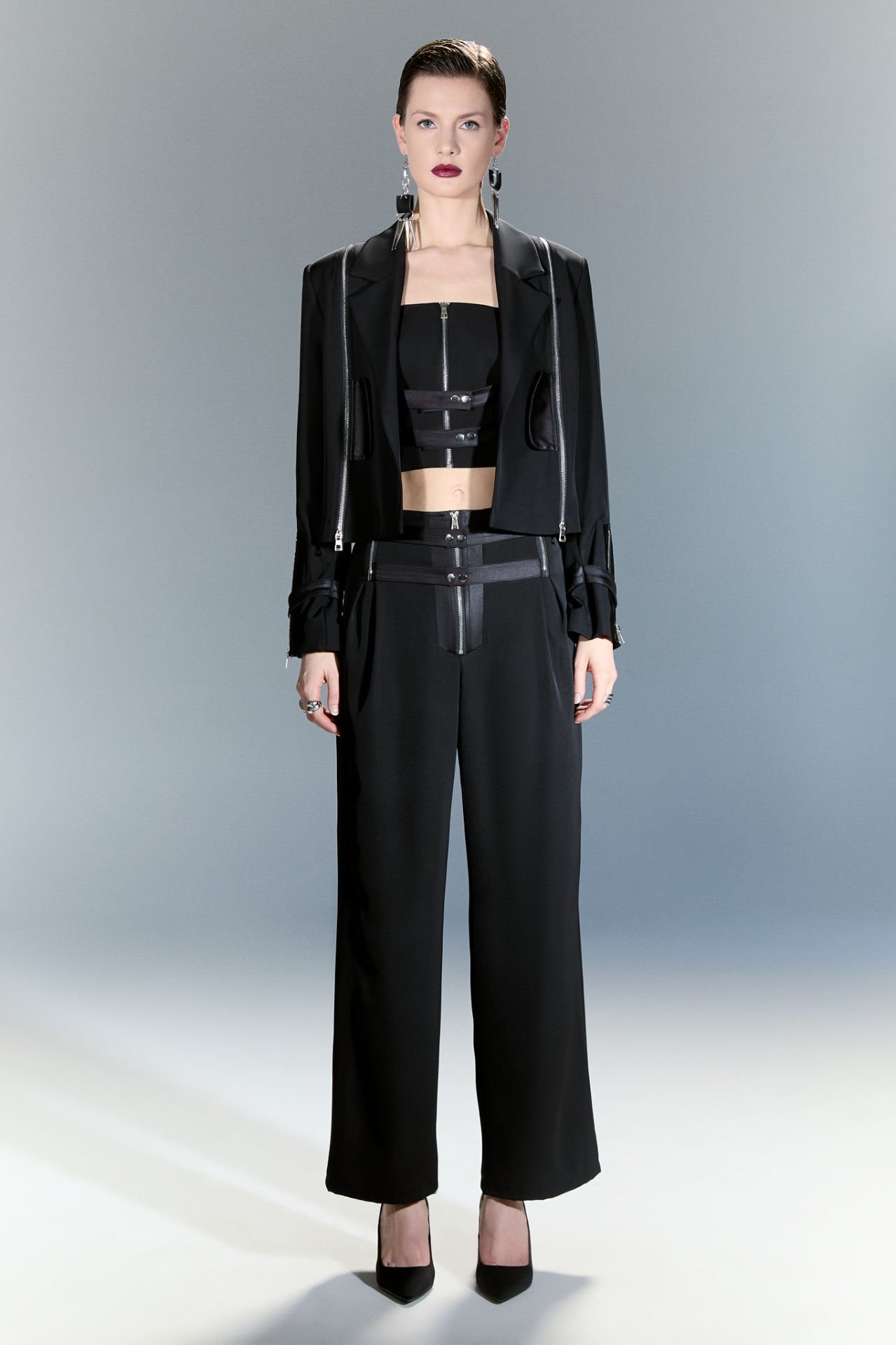Vivien Fermuar Detaylı Blazer Ceket (siyah)