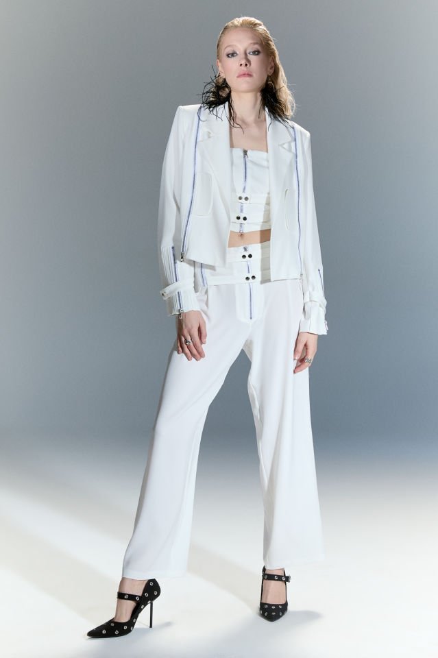 Vivien Fermuar Detaylı Blazer Ceket (beyaz)