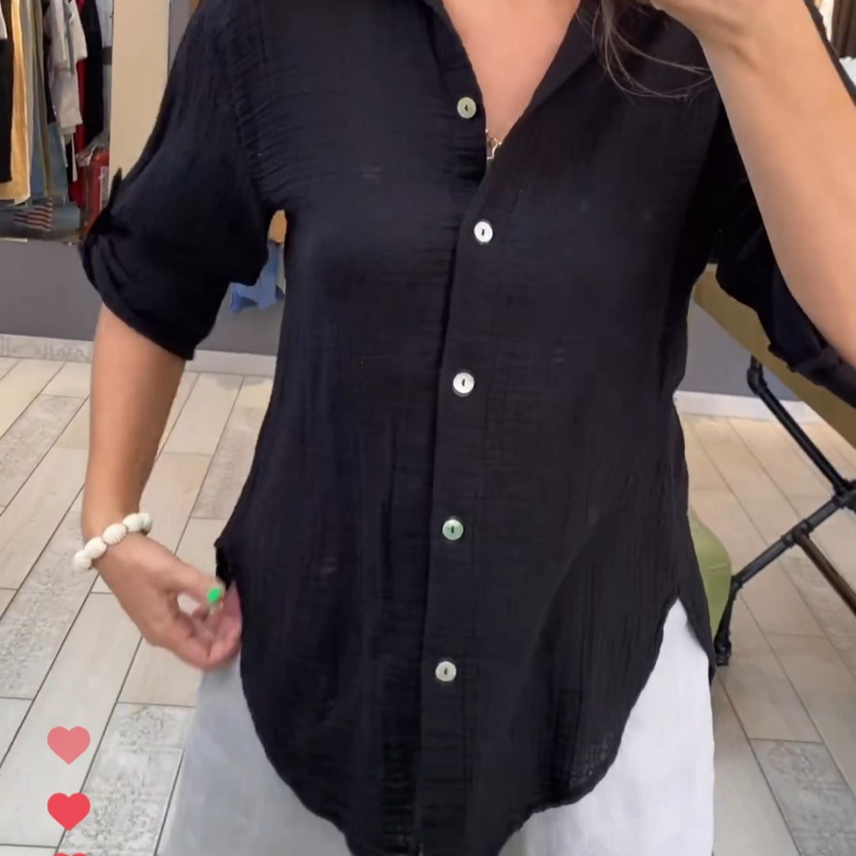 Müslin Gömlek Uzun Kol (siyah)