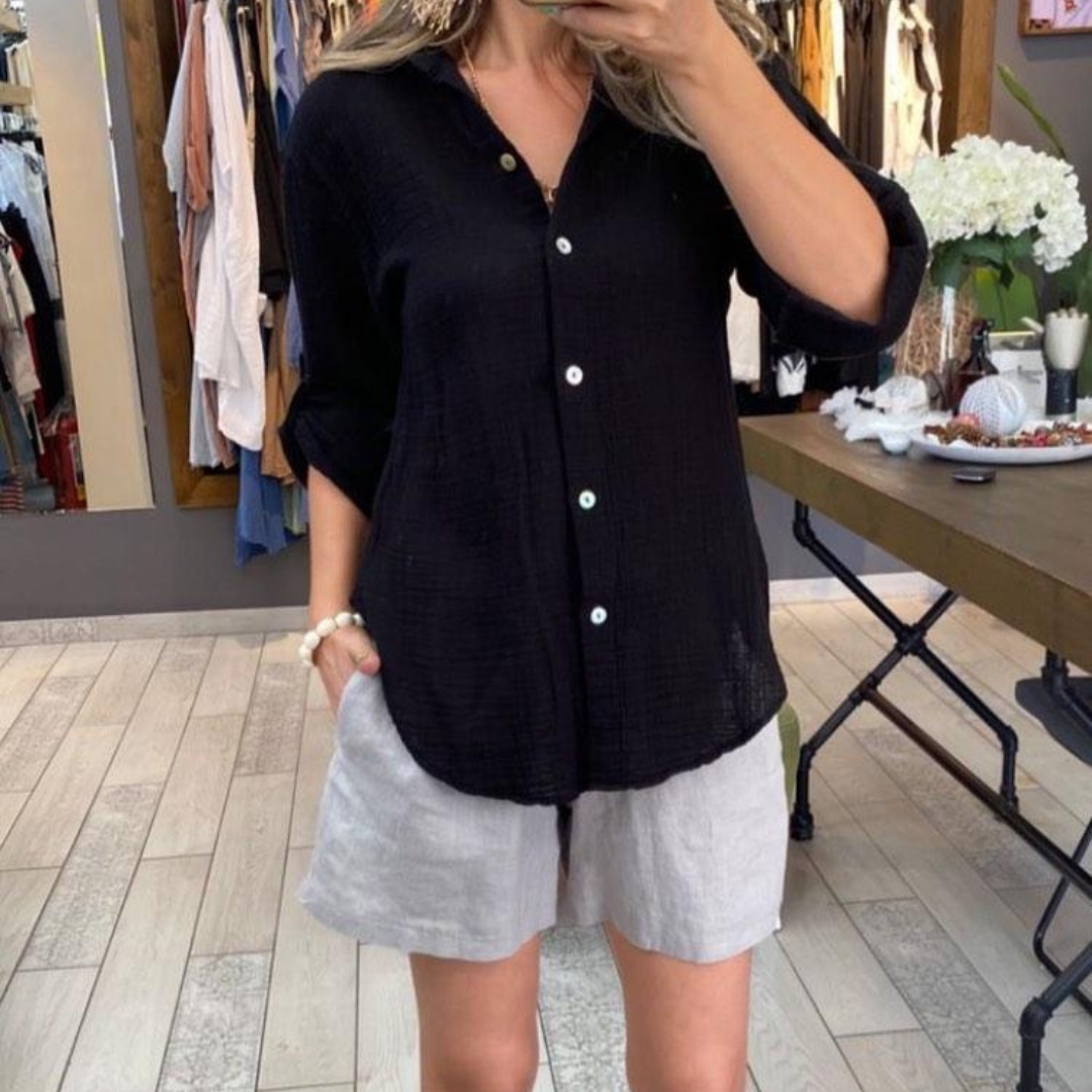 Müslin Gömlek Uzun Kol (siyah)