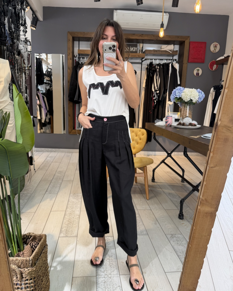 Talia Keten Pantolon (Siyah)