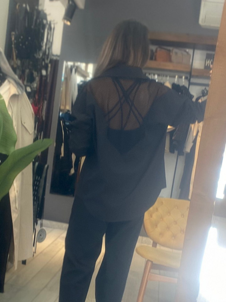 Travis File Detaylı Gömlek (siyah)