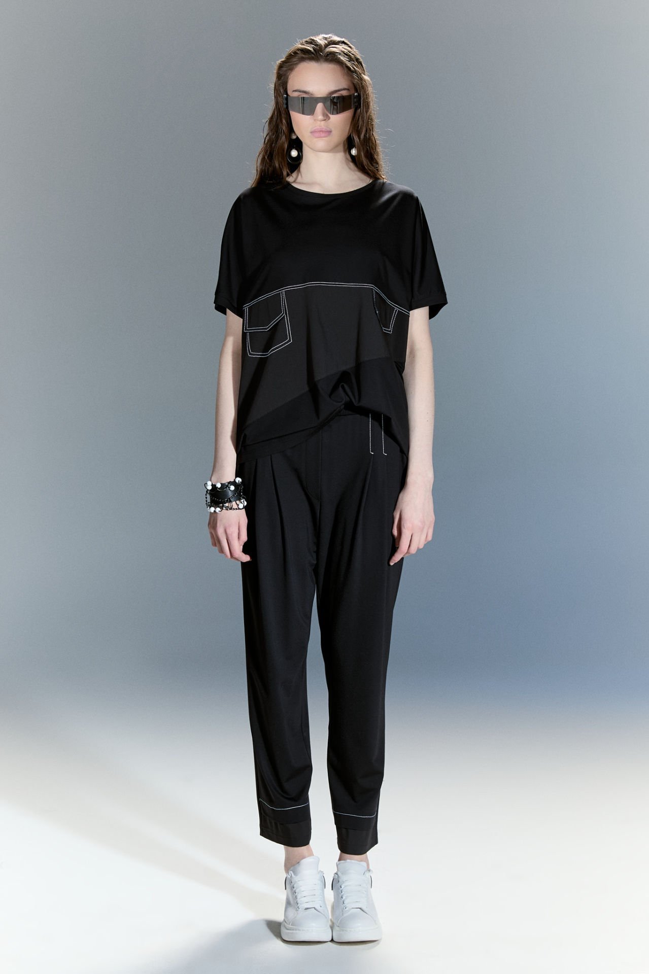 Vanessa Kontrast Dikiş ve Cep Detaylı Bluz