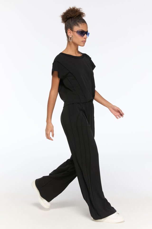 Mia Ters Dikiş Detaylı Pantolon (siyah)