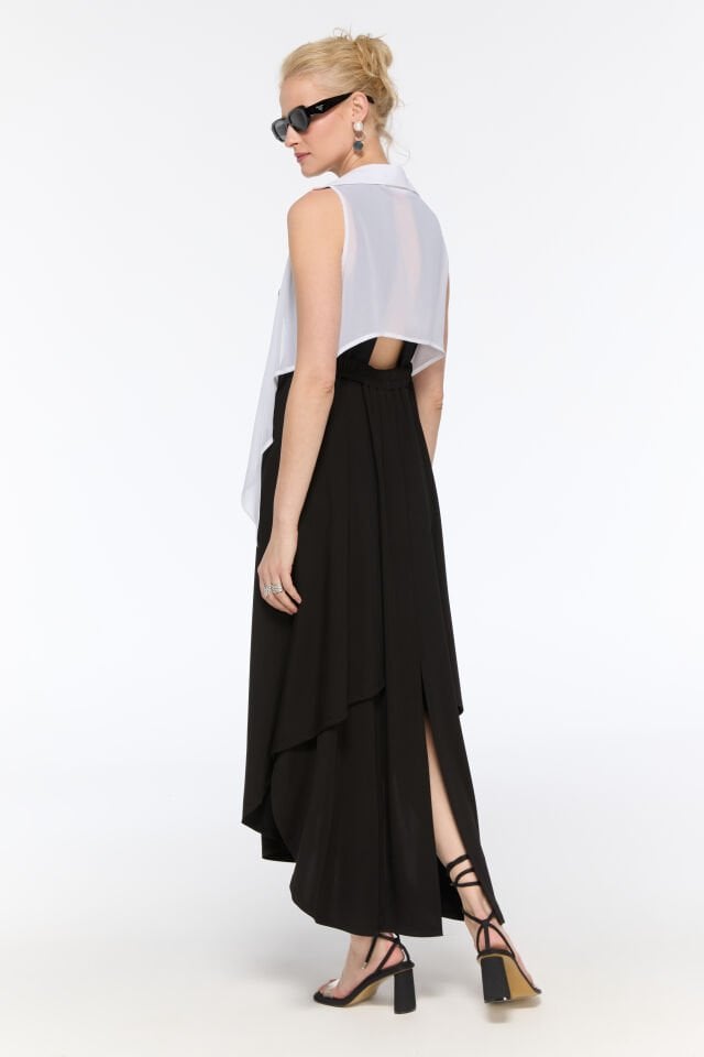 Leila Tül Yelekli Elbise