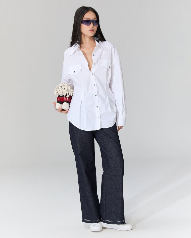 Tery Pensli Gömlek (beyaz)