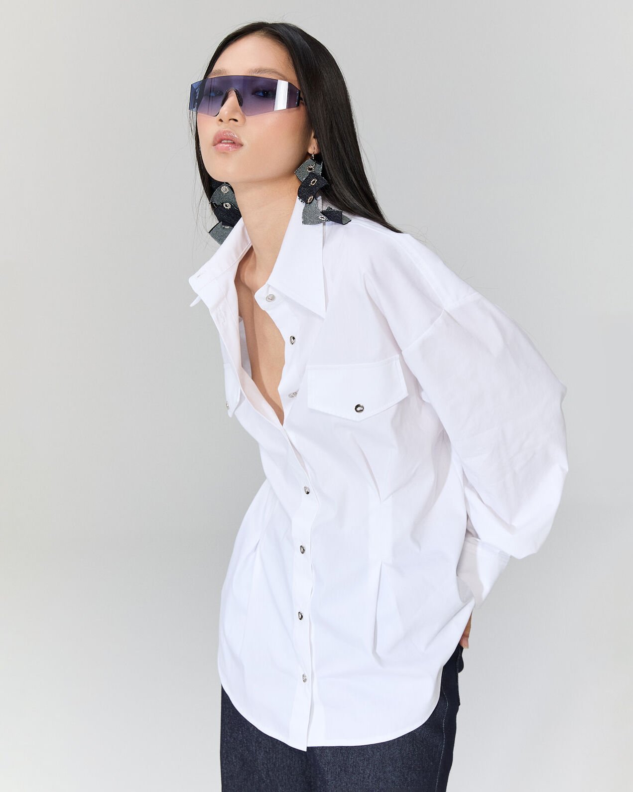 Tery Pensli Gömlek (beyaz)