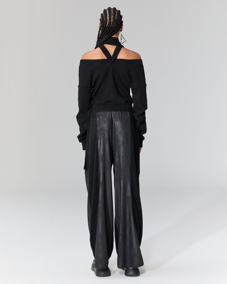 Dayne Fularlı Triko Bluz (siyah)