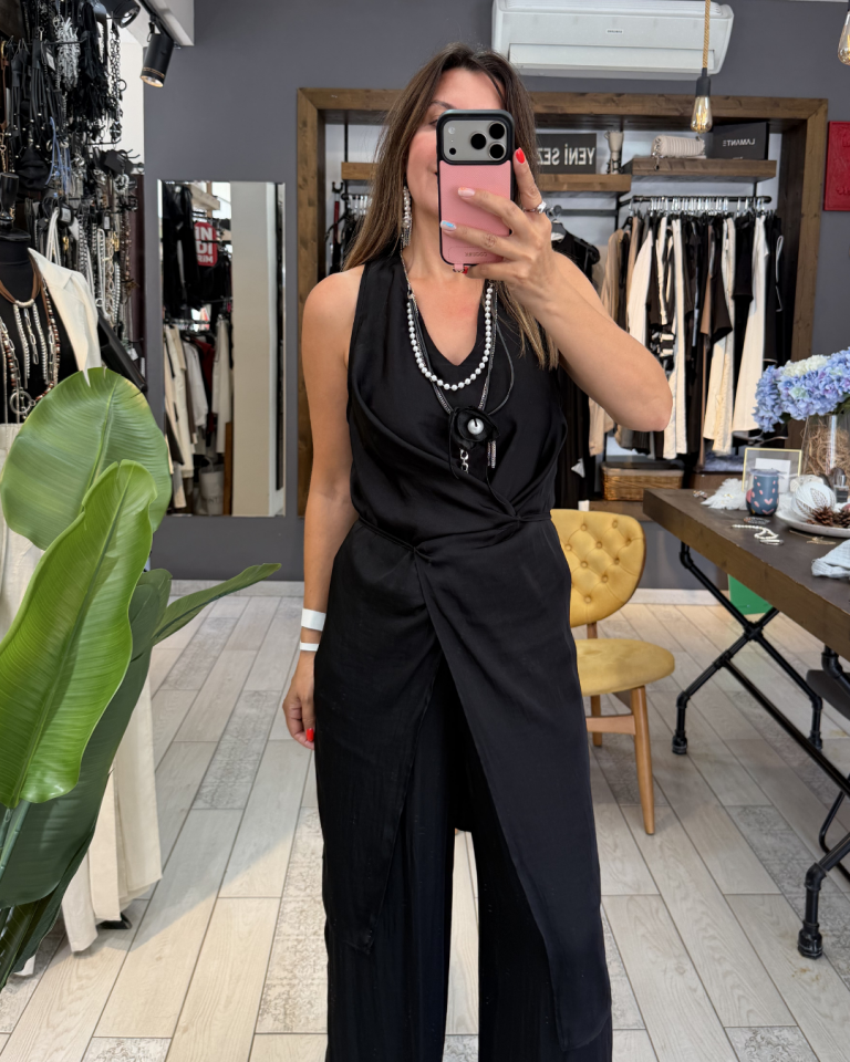 Juliette Sırt Detaylı Tulum (siyah)