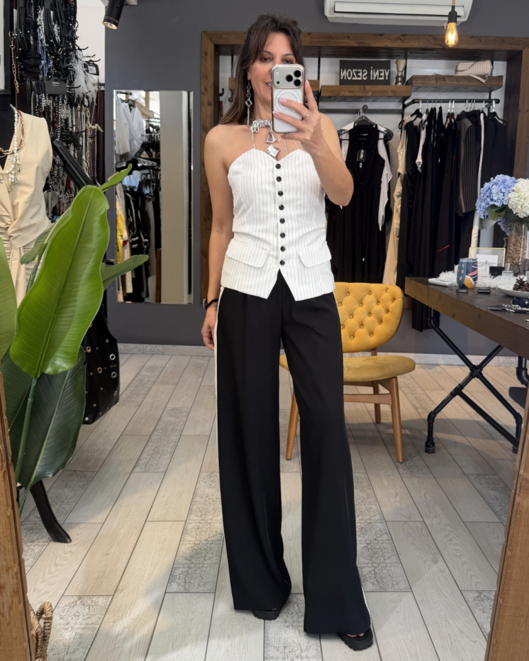 Valen Starplez bluz(beyaz)