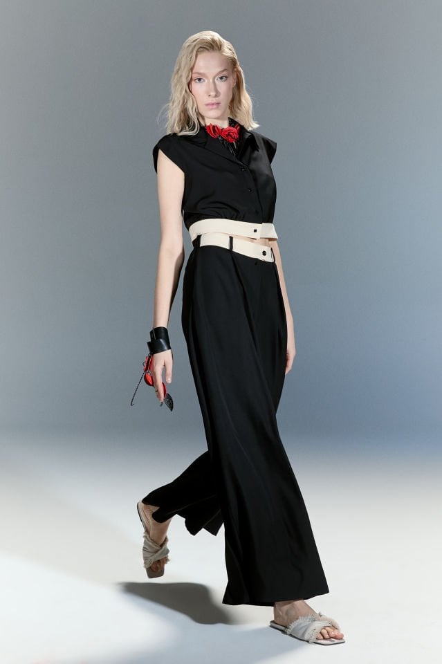 Arias Bej Kemerli Kısa Gömlek (siyah)