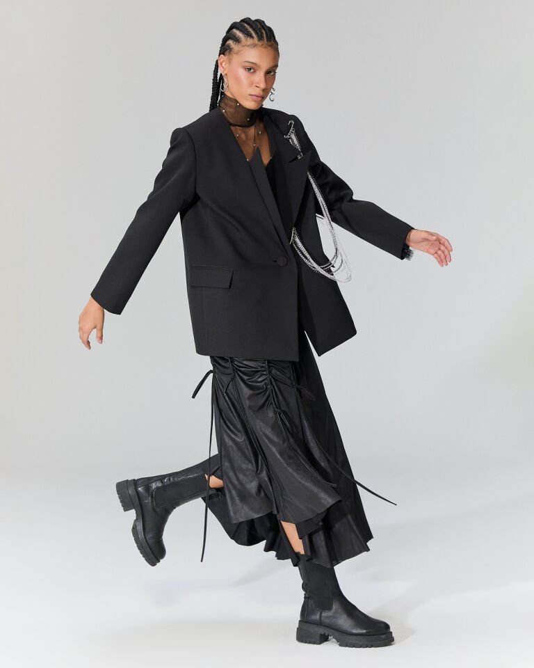 Carla Büzgülü Etek (siyah)