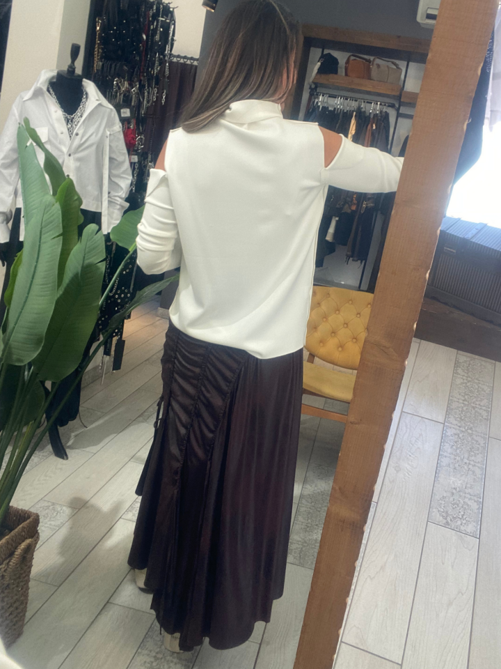 Carla Büzgülü Etek (kahve)