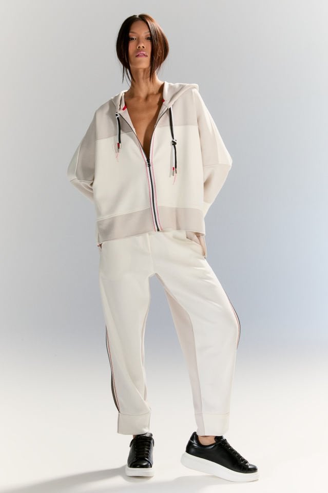 Miller Yanı Fermuarlı Pantolon (beyaz/vizon)