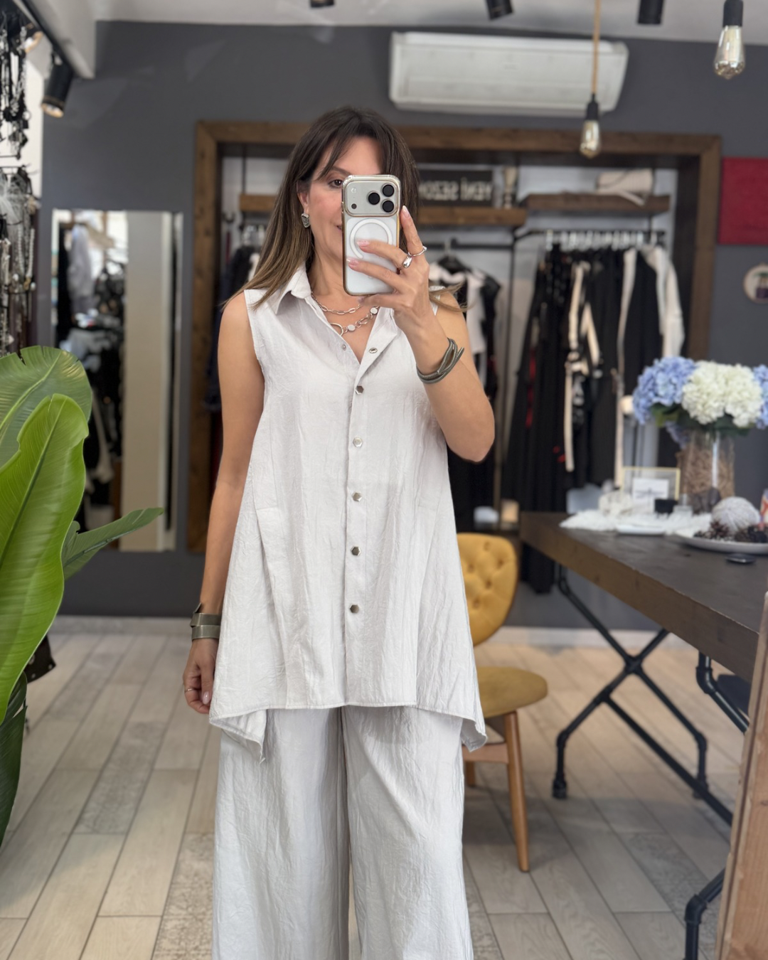 Blake Sırt Detaylı  Bluz (gümüş)