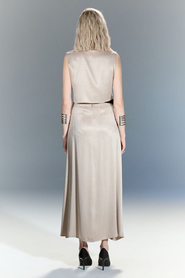 Anesta Liyosel Crop Gömlek (bej)