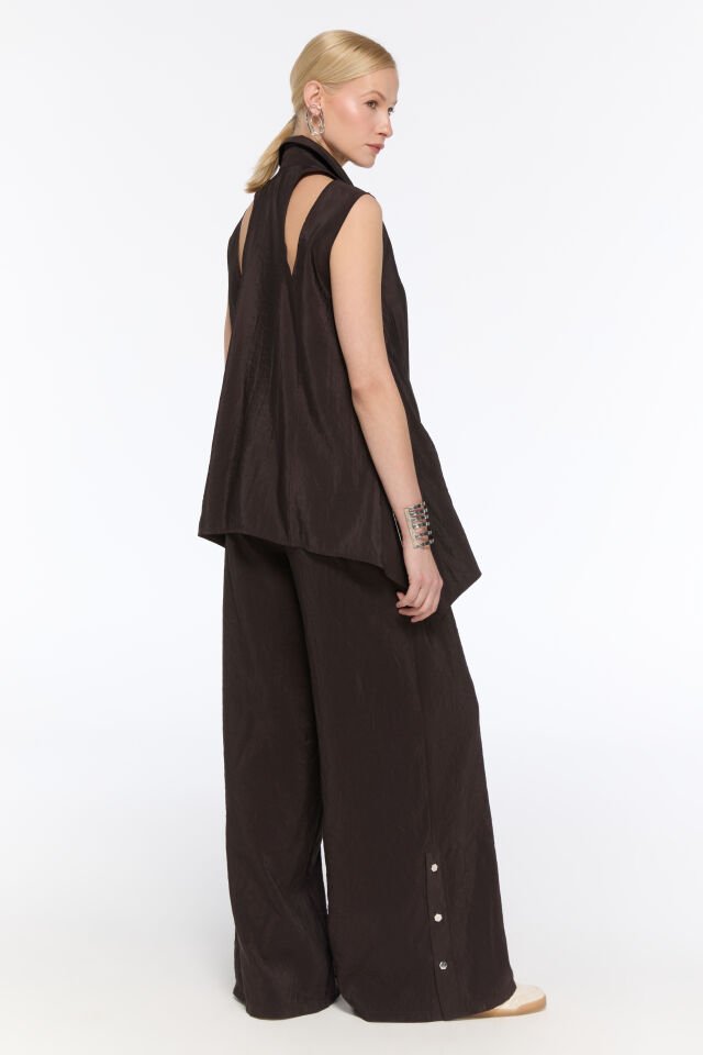 Blake Paçası Çıtçıtlı Pantolon (kahverengi)