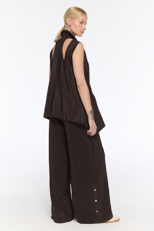 Blake Paçası Çıtçıtlı Pantolon (kahverengi)