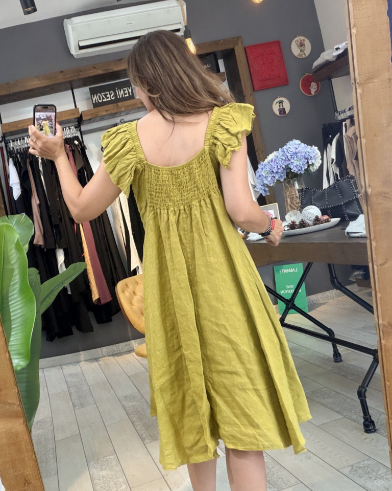 Rosie Keten Elbise (yağyeşili)