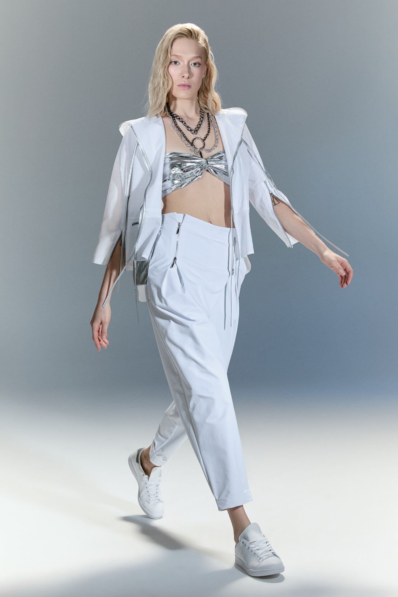 Anwen Fermuar Detaylı Pantolon (beyaz)