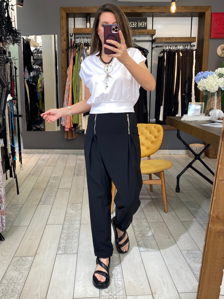 Anwen Fermuar Detaylı Pantolon (siyah)