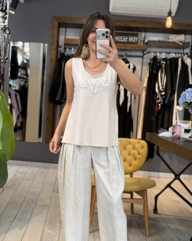 Yanı Düğmeli Basic Bluz (bej)