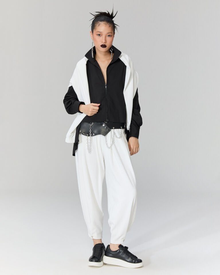 Wayne Çıtçıtlı Paça Pantolon (beyaz)