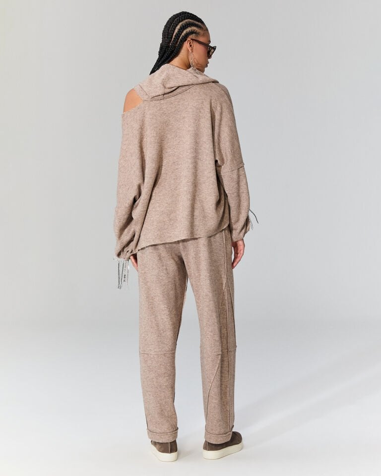 Santa Dikiş Detaylı Triko Pantolon (bej)