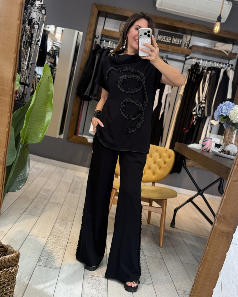 Bella Yanı Fermuar Detaylı Pantolon (siyah)