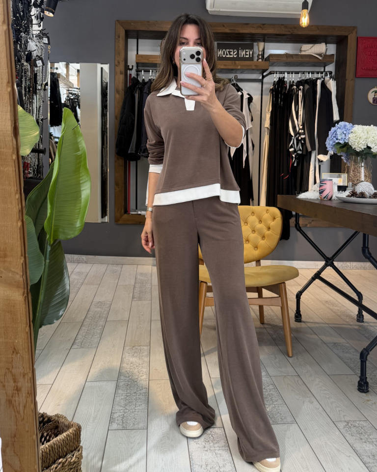 Kendal Yakalı Bluz (kahverengi)