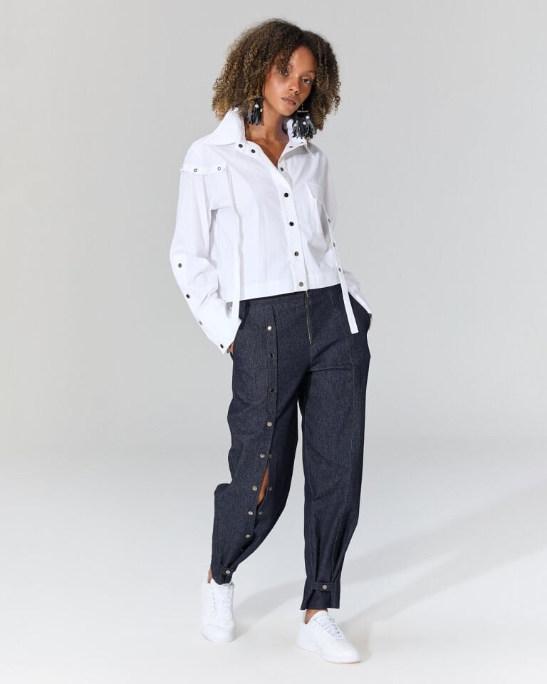 Pulma Çıtçıtlı Denim Pantolon (mavi)