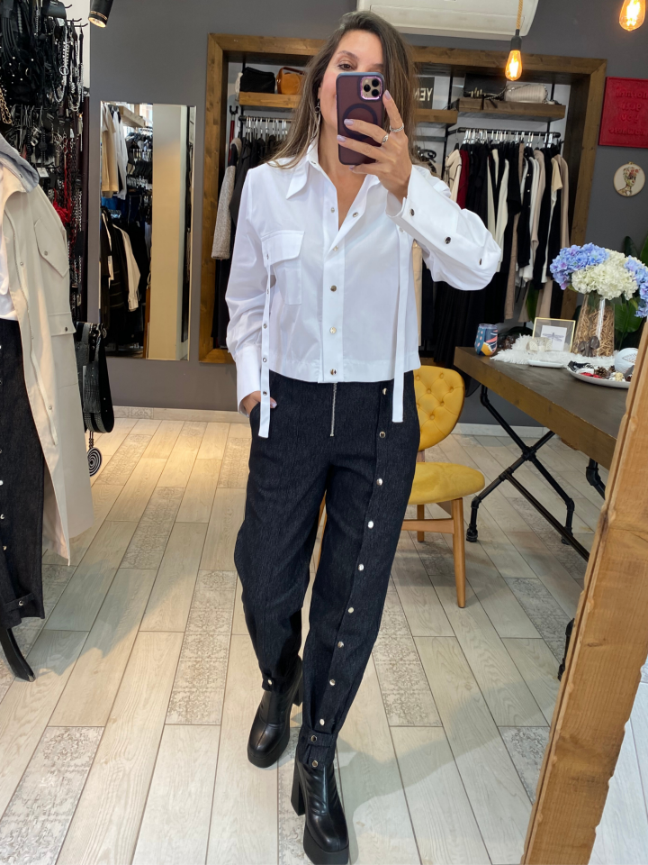 Pulma Çıtçıtlı Denim Pantolon (gri)