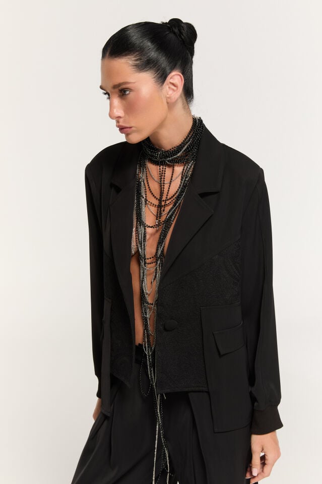 Uma Dantelli Blazer (Siyah)