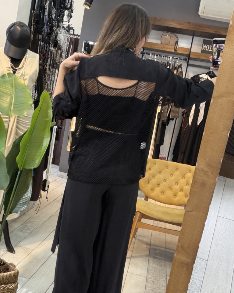 Jenner Sırtı File Tasarım Ceket (siyah)