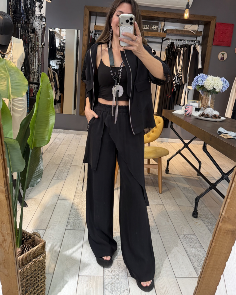 Jenner Sırtı File Tasarım Ceket (siyah)