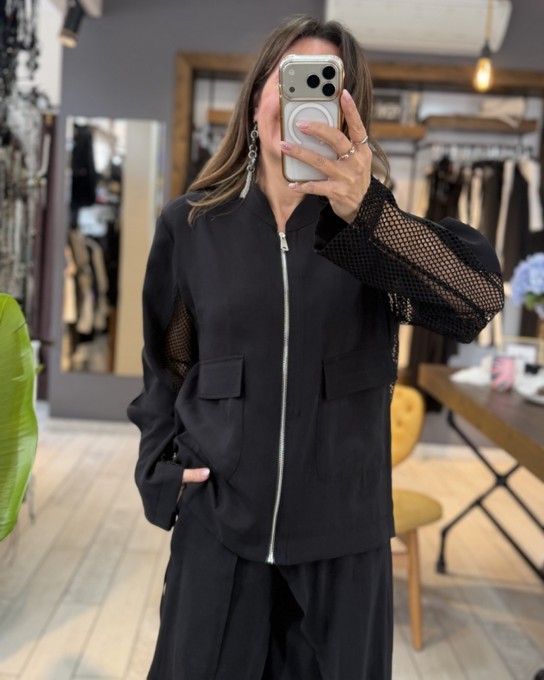 Jenner Sırtı File Tasarım Ceket (siyah)