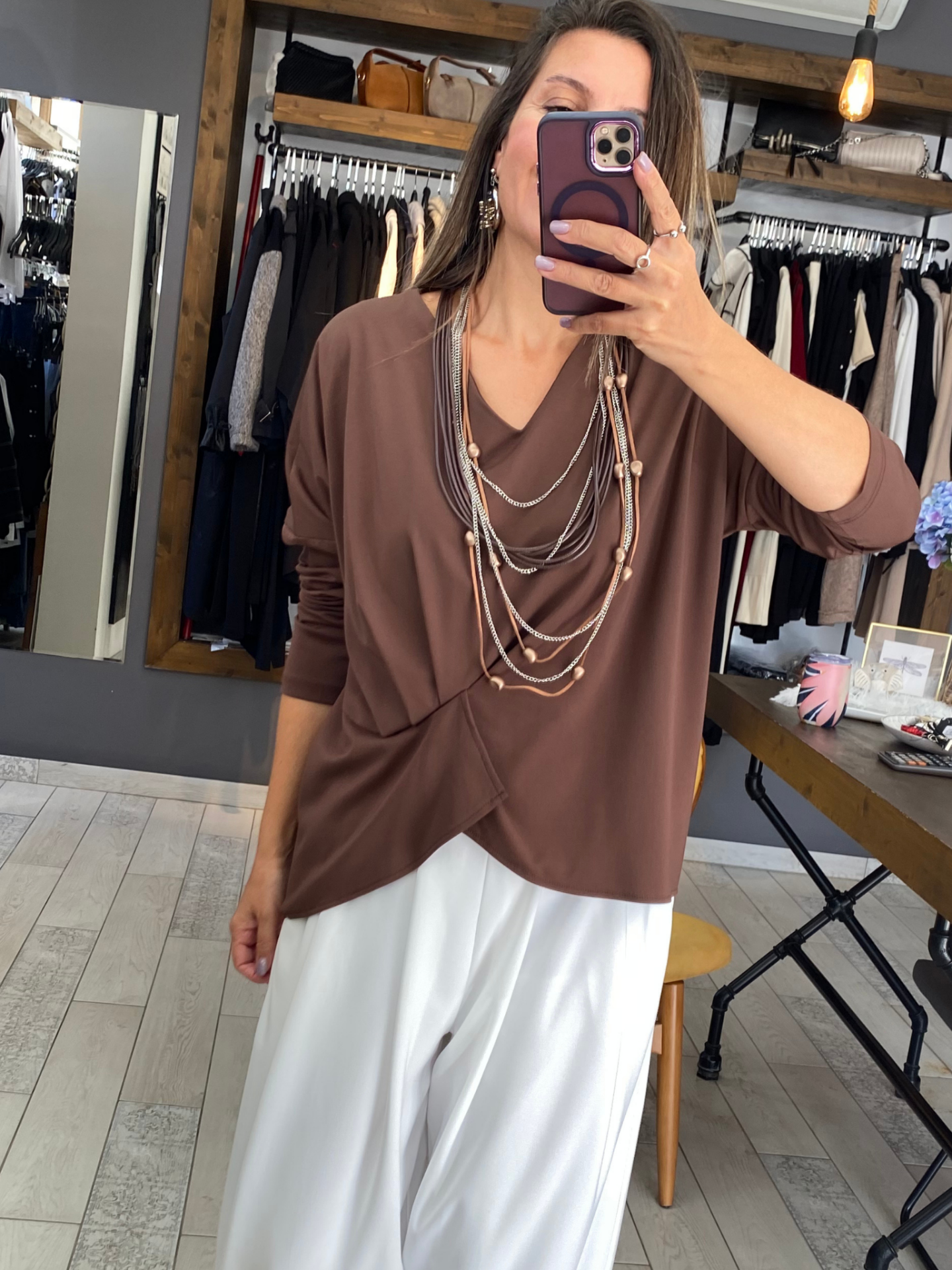 Agnes Bluz (kahverengi)