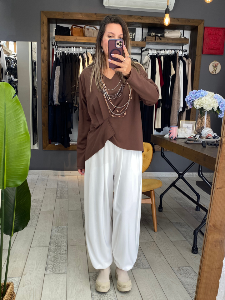 Agnes Bluz (kahverengi)