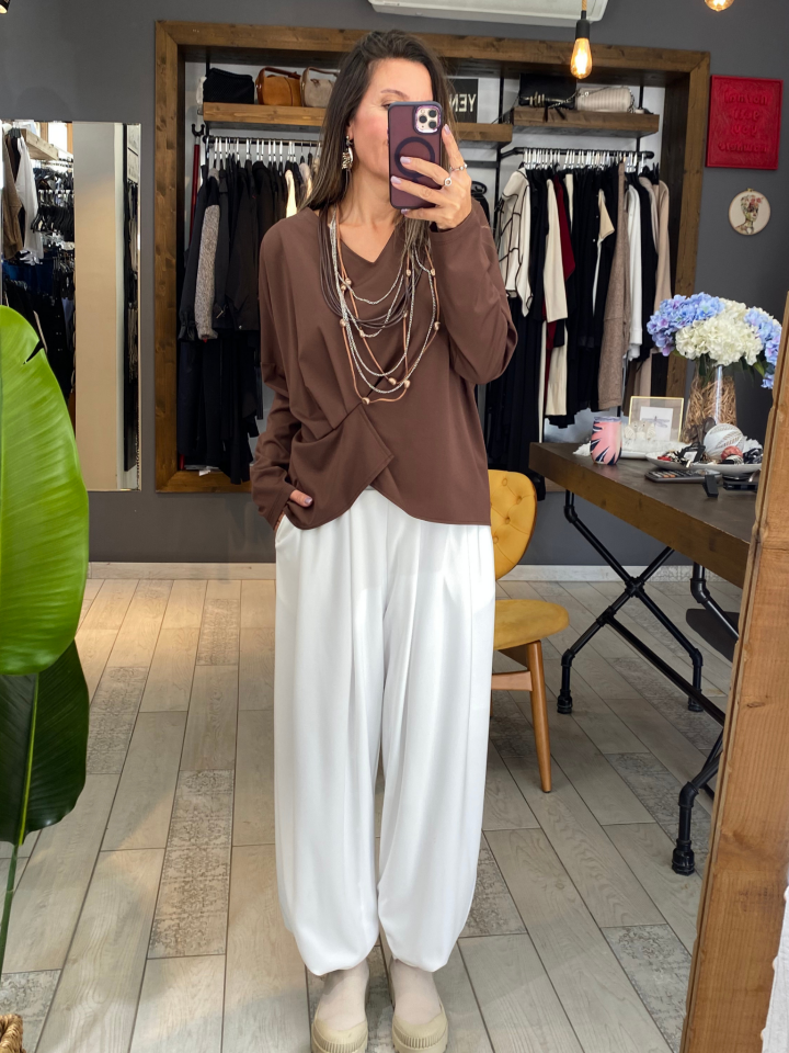 Agnes Bluz (kahverengi)