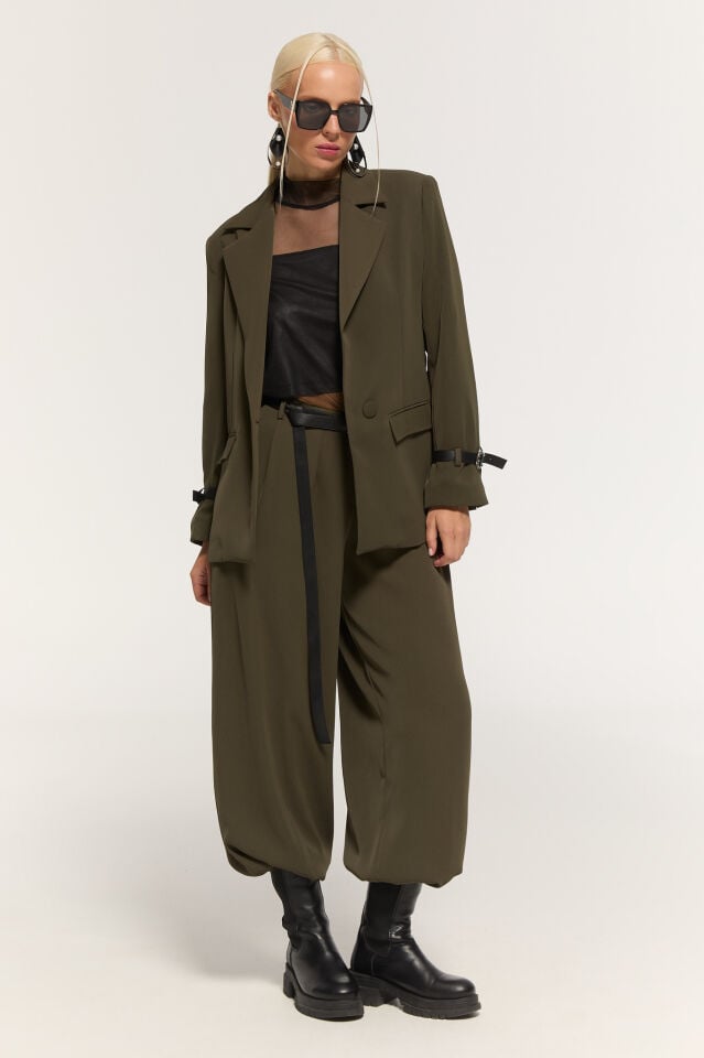 Gia Manşetli Blazer (Haki)