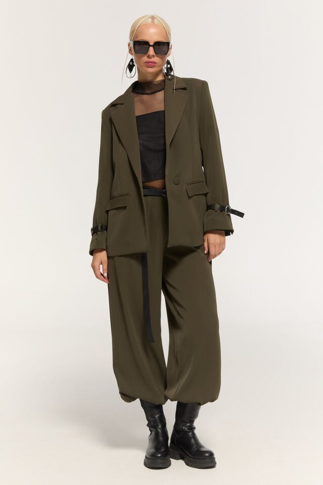 Gia Manşetli Blazer (Haki)