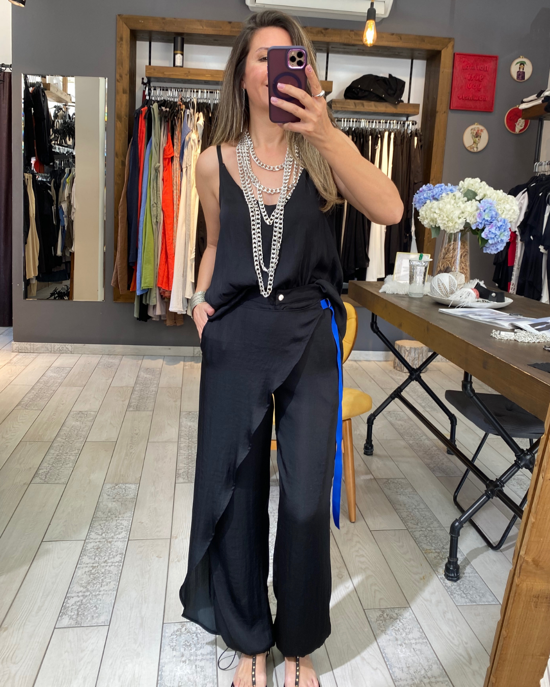 Joanna Kapamalı Pantolon (siyah)