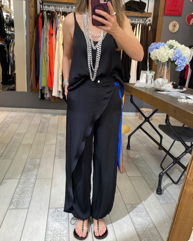 Joanna Kapamalı Pantolon (siyah)