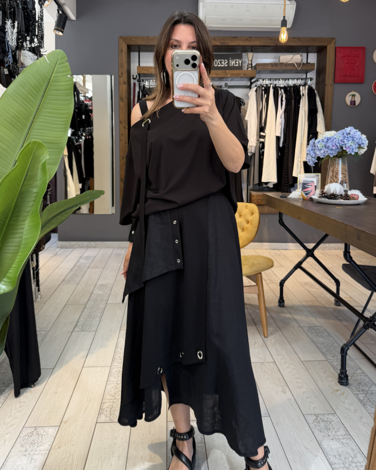 Arya Omuz Detaylı Bluz(siyah)