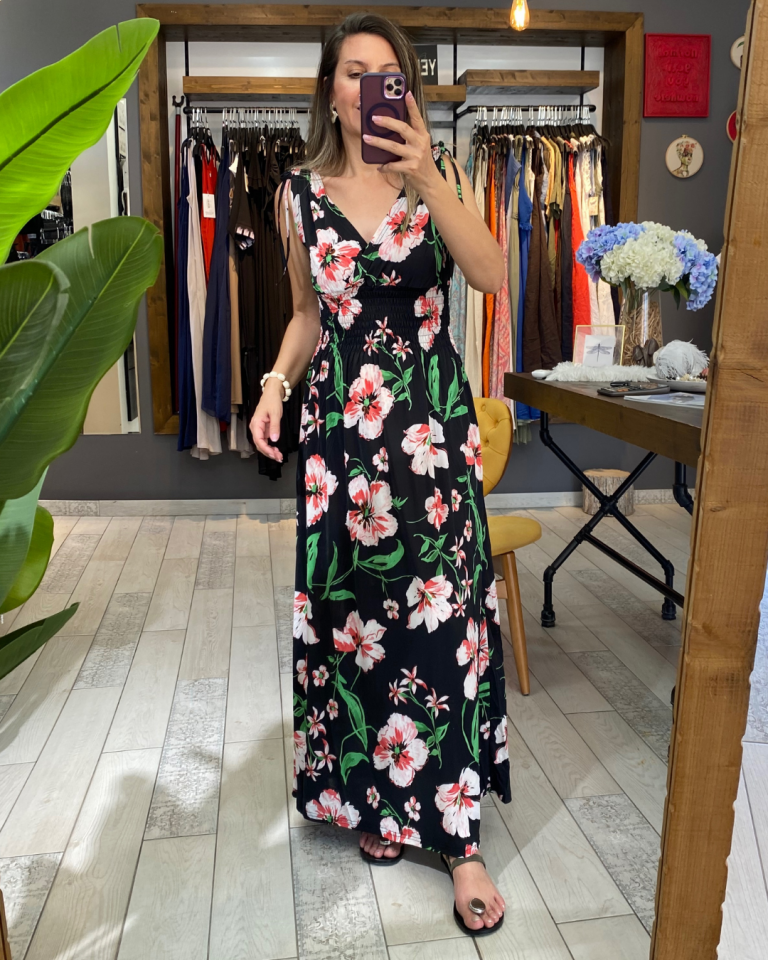 Desenli Maxi Elbise