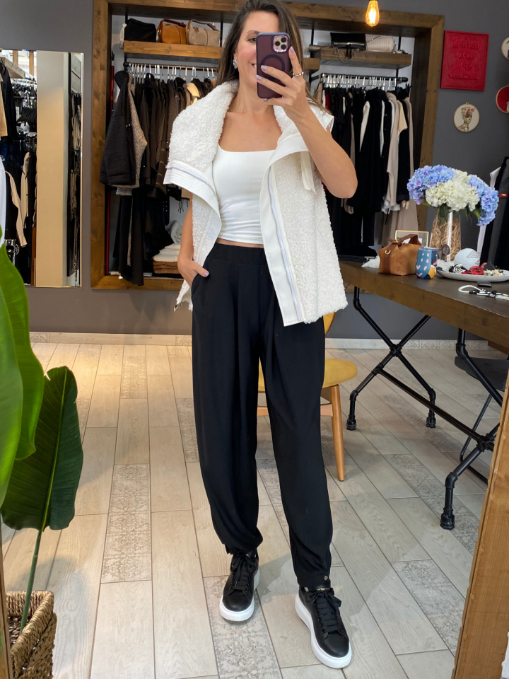 Wayne Çıtçıtlı Paça Pantolon (siyah)