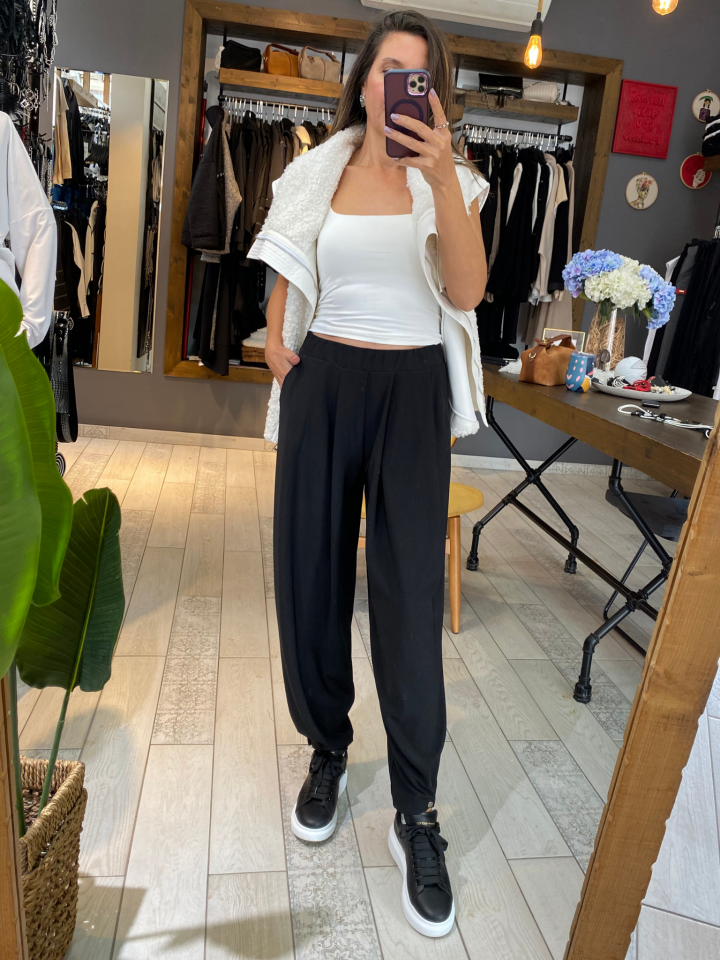 Wayne Çıtçıtlı Paça Pantolon (siyah)