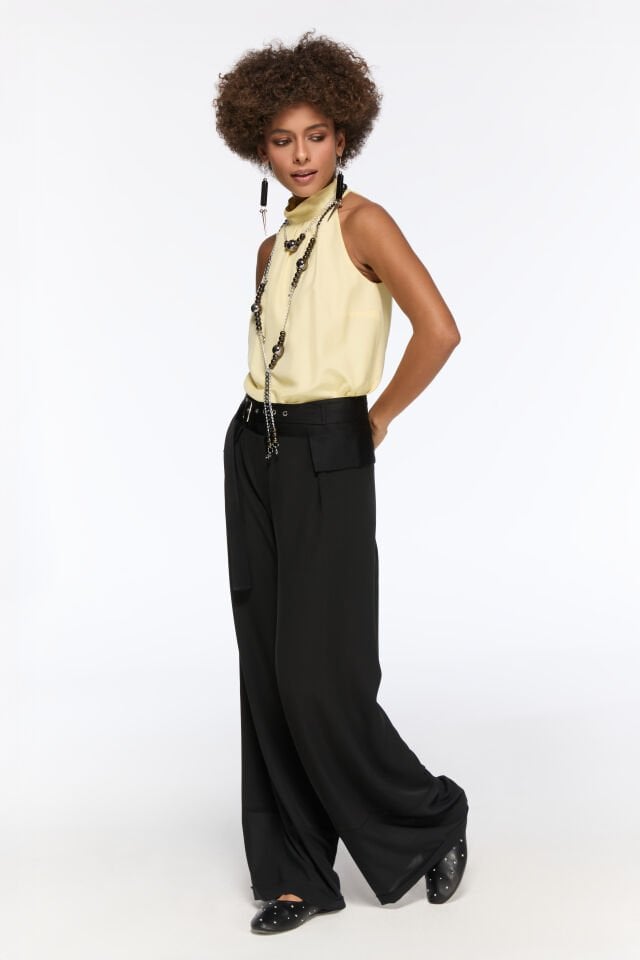 Eva Kemer Detaylı Pantolon (siyah)