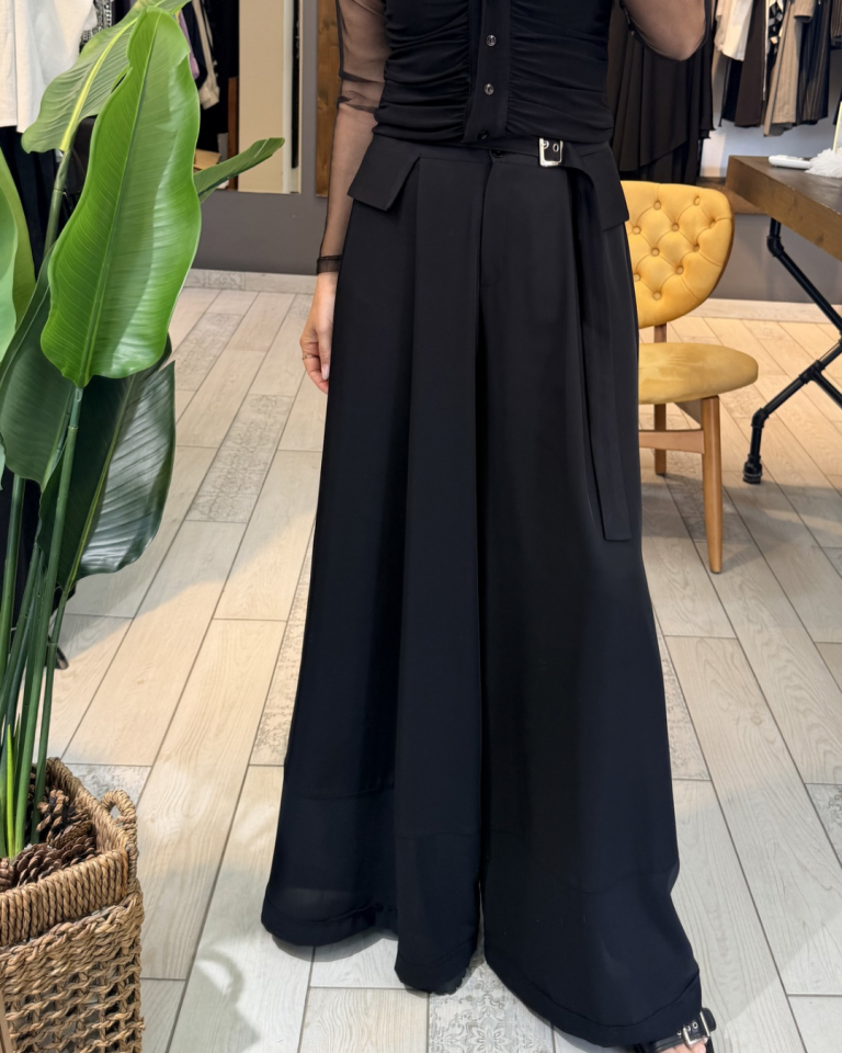 Eva Kemer Detaylı Pantolon (siyah)