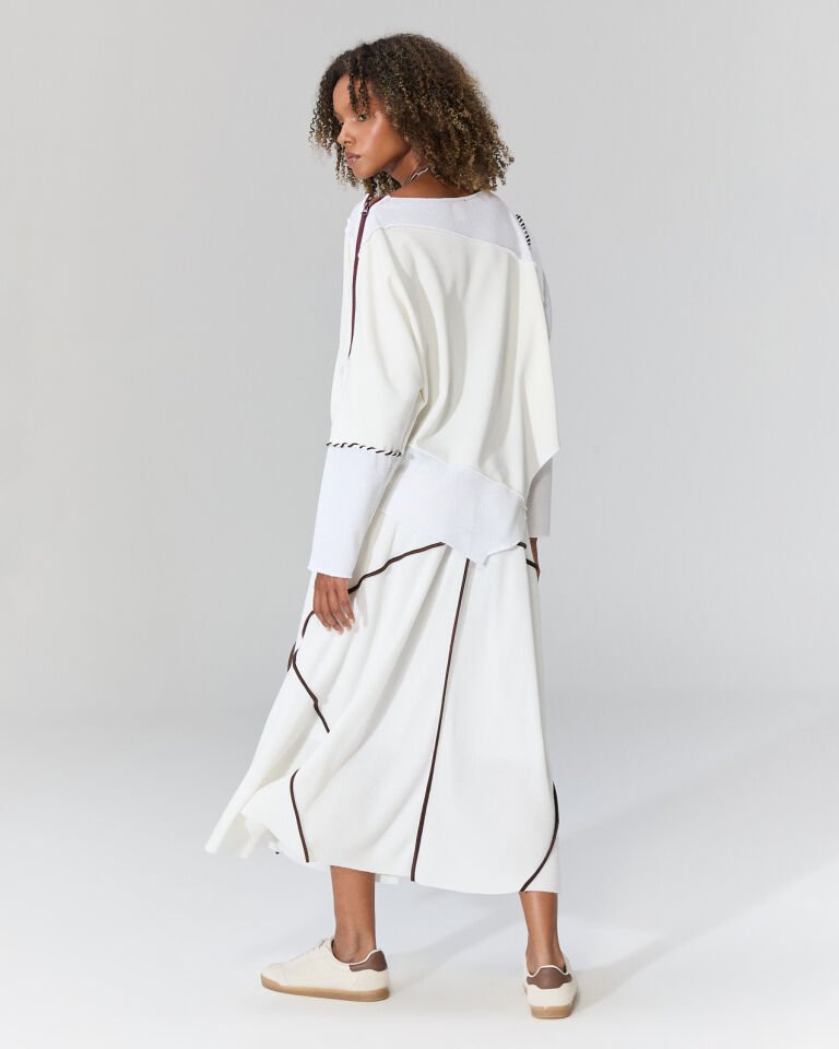 Omzu Fermuar Detaylı Bluz (beyaz)